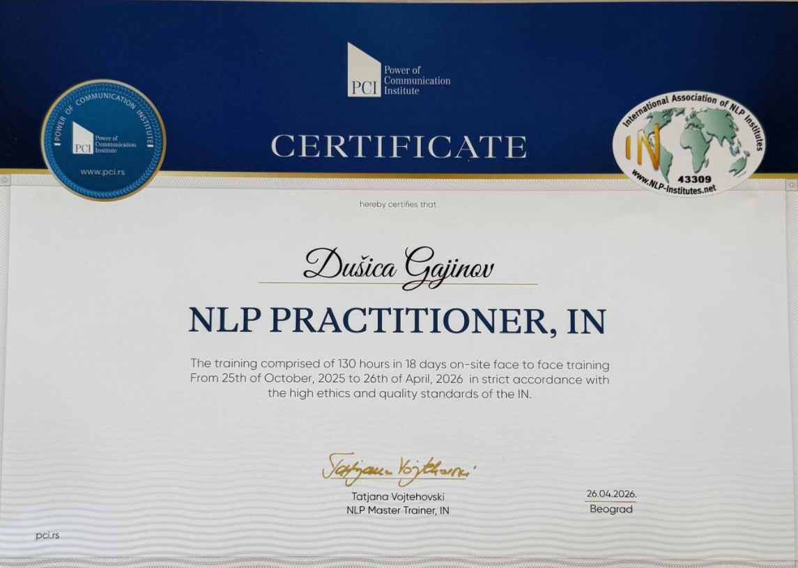 NLP Practitioner, IN