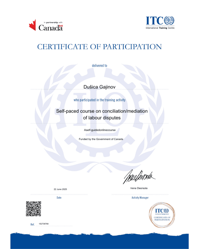 ITC/ILO certificate